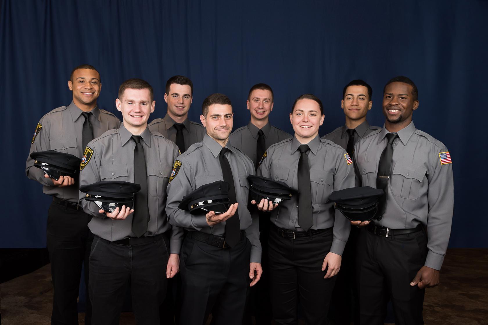 Photo of Basic Police Academy cadet and instructor